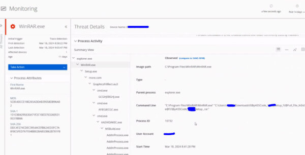 Phát hiện của Trellix EDR đối với nhiều hành vi đe dọa từ Bảng điều khiển giám sát.